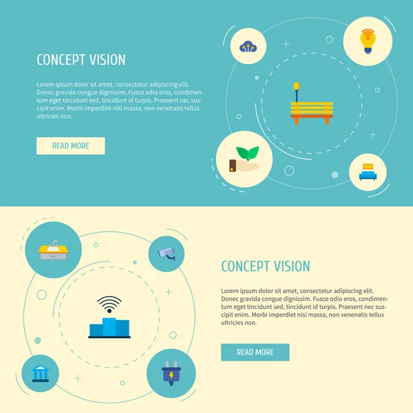 Ensemble d'icônes urbaines symboles de style plat avec smart city, eco, smart energy et autres icônes pour la conception de logo de votre application mobile web . — Photo