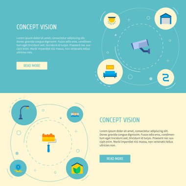 İç, boru hattı, görüntü denetimi ve diğer simgeler web mobil app logo tasarımı için akıllı şehir simgeler düz stil sembollerle kümesi.