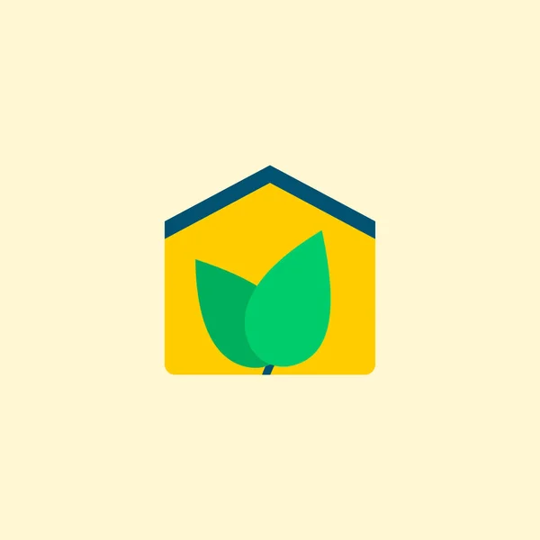 Eco casa icono elemento plano. Ilustración vectorial del icono de eco house aislado en un fondo limpio para el diseño del logotipo de su aplicación móvil web . — Vector de stock