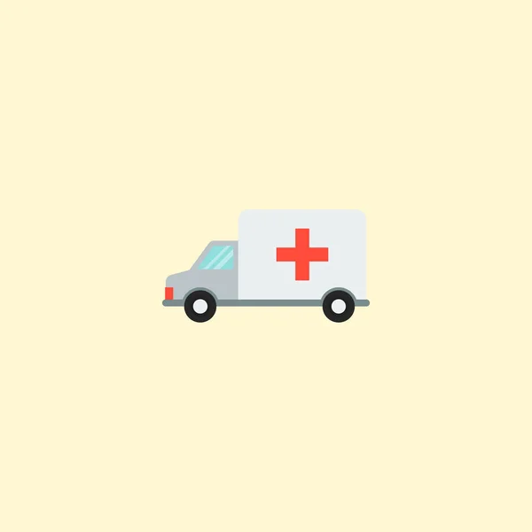 Ícone de ambulância elemento plano. Ilustração vetorial do ícone de ambulância plana isolada no fundo limpo para o design do logotipo do aplicativo móvel da web . — Vetor de Stock