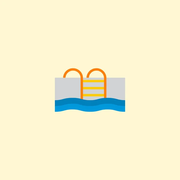 Icona piscina elemento piatto. Illustrazione vettoriale dell'icona della piscina isolata su sfondo pulito per il design del logo dell'app mobile web . — Vettoriale Stock