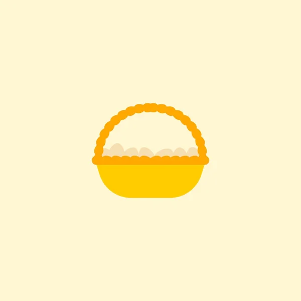 Yumurta sepet simgesi düz öğe. Web mobil app logo tasarımı için temiz arka plan üzerinde izole yumurta sepet simgesi düz vektör çizim. — Stok Vektör
