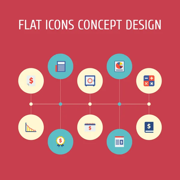 Ensemble d'icônes financières symboles de style plat avec rapport, nouvelles, prix et autres icônes pour la conception de logo de votre application mobile Web . — Photo