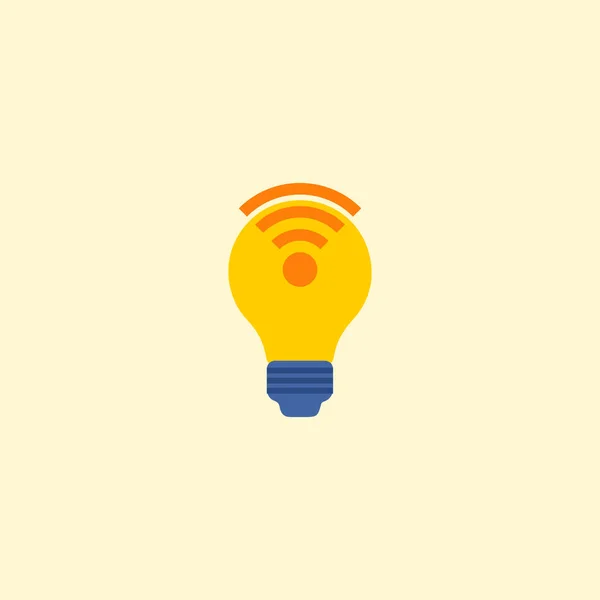Lightbulb wifi icon flat element.  illustration of lightbulb wifi icon flat isolated on clean background for your web mobile app logo design.