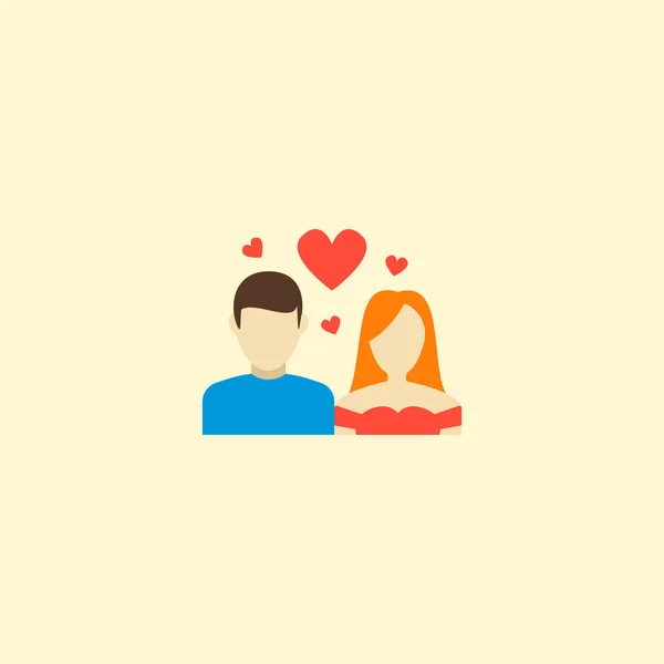 Couple icon flat element.  illustration of couple icon flat isolated on clean background for your web mobile app logo design.