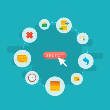 Proje simgeleri düz stil sembolleri Düzenle görev, Görev Yöneticisi'ni, iptal ve diğer simgeler web mobil app logo tasarımı için kümesi.