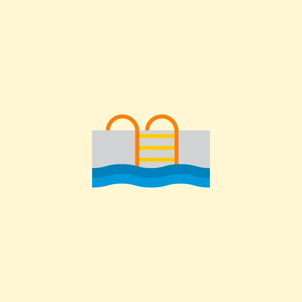 Icono de piscina elemento plano. ilustración del icono de la piscina plana aislada en un fondo limpio para el diseño del logotipo de su aplicación móvil web . — Foto de Stock