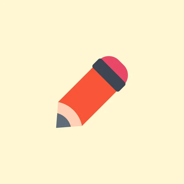 鉛筆アイコン フラット要素。ウェブ モバイル アプリのロゴ デザインのきれいな背景に分離されたフラット鉛筆のアイコンの図. — ストック写真
