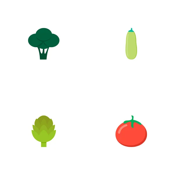 Készlet-ból berry ikonok lapos stílusú szimbólumok, articsóka, paradicsom, brokkoli és más ikonok a webes mozgatható app logo tervezés. — Stock Vector