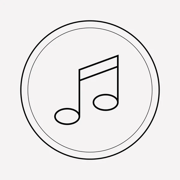 Müzik not simgesini line öğesi. Müzik not simgesini satır web mobil app logo tasarımı için temiz arka plan üzerinde izole vektör çizim. — Stok Vektör