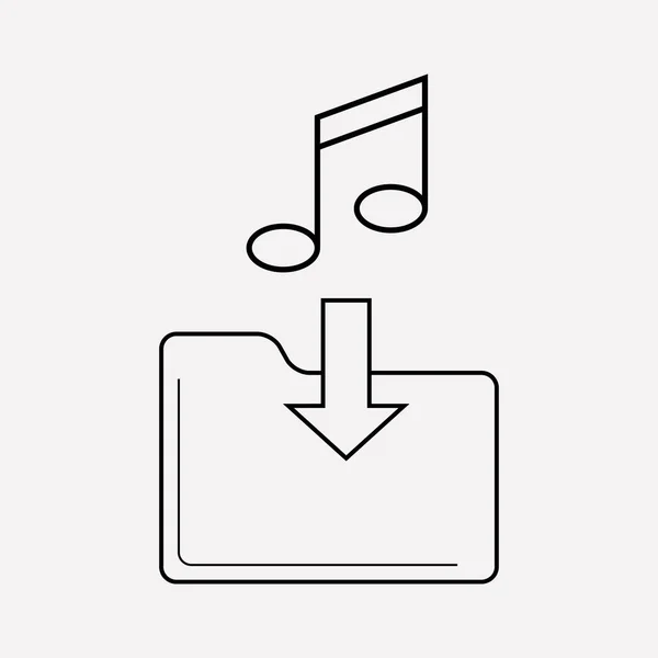 Baixar elemento de linha ícone de música. Ilustração vetorial da linha de ícone de música de download isolada no fundo limpo para o design do logotipo do aplicativo móvel da web . —  Vetores de Stock