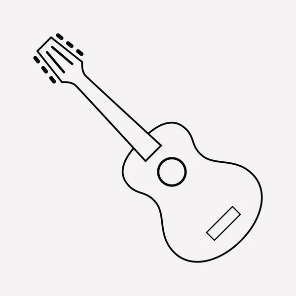 Gitar simgesi line öğesi. Gitar simgesi satır web mobil app logo tasarımı için temiz arka plan üzerinde izole vektör çizim. — Stok Vektör
