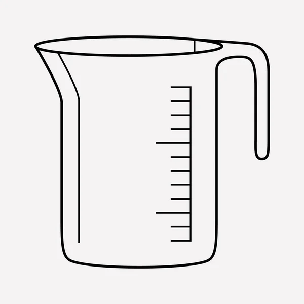 Elemento de línea de icono de taza de medición. Ilustración vectorial de la línea de iconos de taza de medición aislada en un fondo limpio para el diseño del logotipo de su aplicación móvil web . — Vector de stock