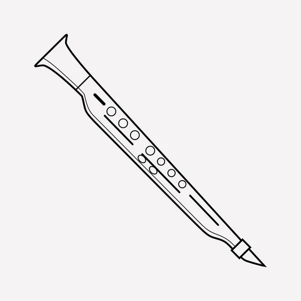 Clarinete ícone elemento de linha. Ilustração vetorial da linha de ícones de clarinete isolada no fundo limpo para o design do logotipo do aplicativo móvel da web . —  Vetores de Stock