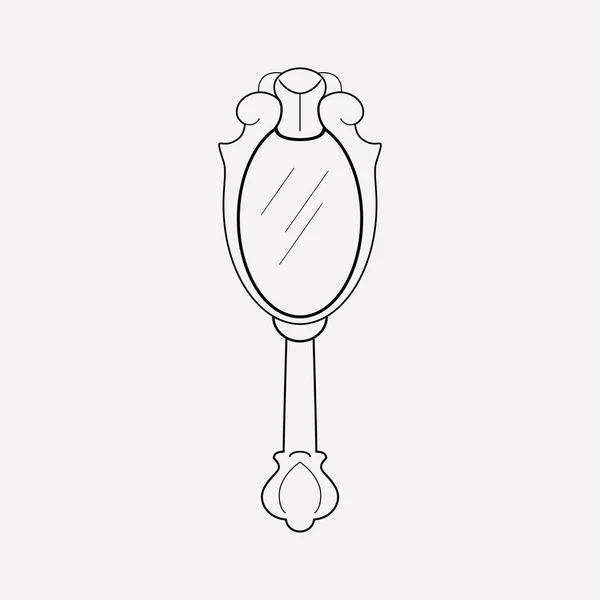 Espelho mão ícone elemento de linha. Ilustração vetorial da linha de ícone do espelho de mão isolada no fundo limpo para o design do logotipo do aplicativo móvel da web . — Vetor de Stock