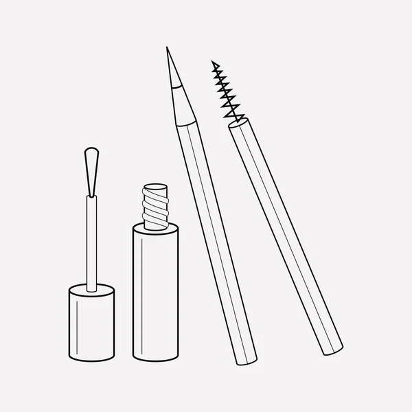 Eyeliner icon line element. Vector illustration of eyeliner icon line isolated on clean background for your web mobile app logo design. — Stock Vector