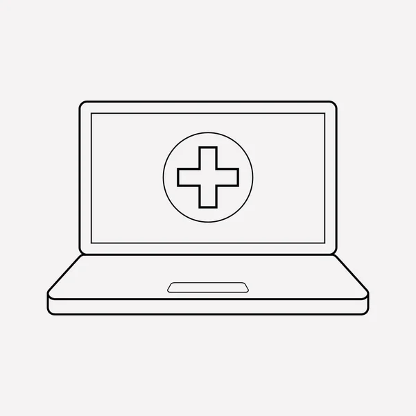 Online gezondheidszorg pictogram lijnstuk. Vectorillustratie van online gezondheidszorg pictogram lijn geïsoleerd op schone achtergrond voor uw web mobiele app logo ontwerp. — Stockvector