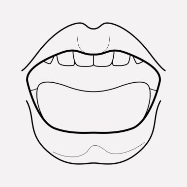 Ağız simgesi line öğesi. web mobil app logo tasarımı için temiz arka plan üzerinde izole ağız simgesi çizgi çizimi.