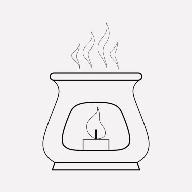Aroma terapi simgesi line öğesi. aroma terapi simgesi satır web mobil app logo tasarımı için temiz arka plan üzerinde izole gösteren resim.