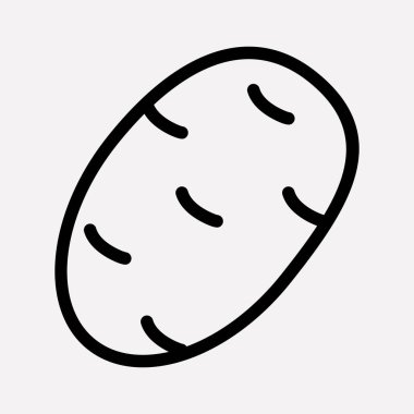 Patates simgesi line öğesi. web mobil app logo tasarımı için temiz arka plan üzerinde izole patates simgesi çizgi çizimi.