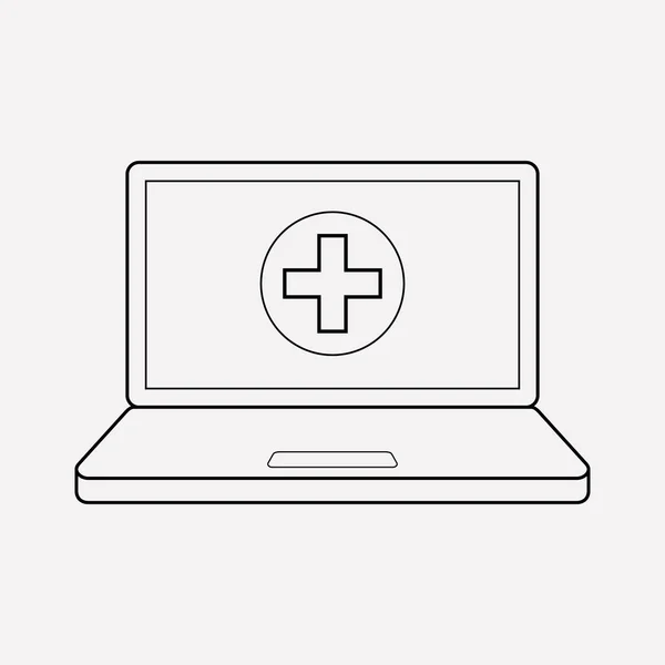 Online gezondheidszorg pictogram lijnstuk. illustratie van online gezondheidszorg pictogram lijn geïsoleerd op schone achtergrond voor uw web mobiele app logo ontwerp. — Stockfoto