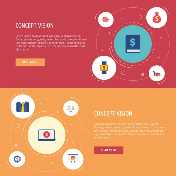 一套金融图标平面样式符号与设置, 商人, 财务书和其他图标为您的 web 移动应用程序徽标设计. — 图库照片