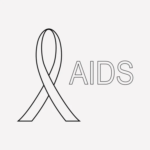 Hiv ribbon icon line element.  illustration of hiv ribbon icon line isolated on clean background for your web mobile app logo design.