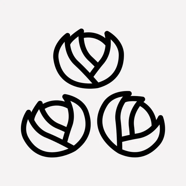 Rosenkohl sprießt aus dem Linienelement. Illustration von Rosenkohl sprießt Symbolzeile isoliert auf sauberem Hintergrund für Ihre mobile Web-App Logo-Design. — Stockfoto