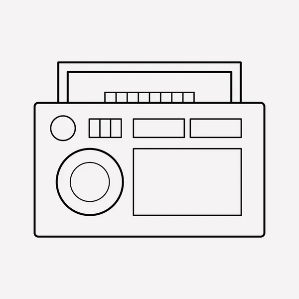 Boombox icono elemento de línea. ilustración de la línea de iconos de boombox aislada en un fondo limpio para el diseño del logotipo de su aplicación móvil web . —  Fotos de Stock