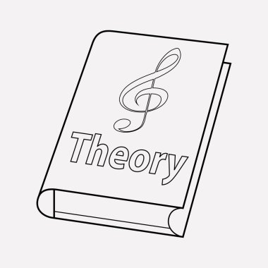 Müzik teorisi simgesi line öğesi. Web mobil app logo tasarımı için temiz arka plan üzerinde izole müzik teorisi simgesi çizgi vektör çizim.