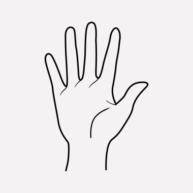 Palm simgesi line öğesi. Palm simgesi satır web mobil app logo tasarımı için temiz arka plan üzerinde izole vektör çizim.