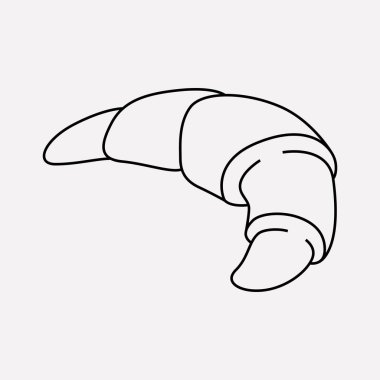 Kruvasan simgesi line öğesi. Kruvasan simgesi satır web mobil app logo tasarımı için temiz arka plan üzerinde izole vektör çizim.