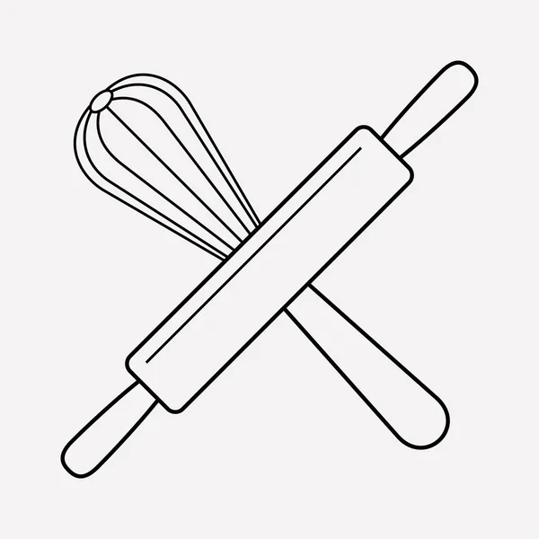 Herramientas de panadería icono elemento de línea. Ilustración vectorial de la línea de iconos de herramientas de panadería aislada en un fondo limpio para el diseño del logotipo de su aplicación móvil web . — Vector de stock