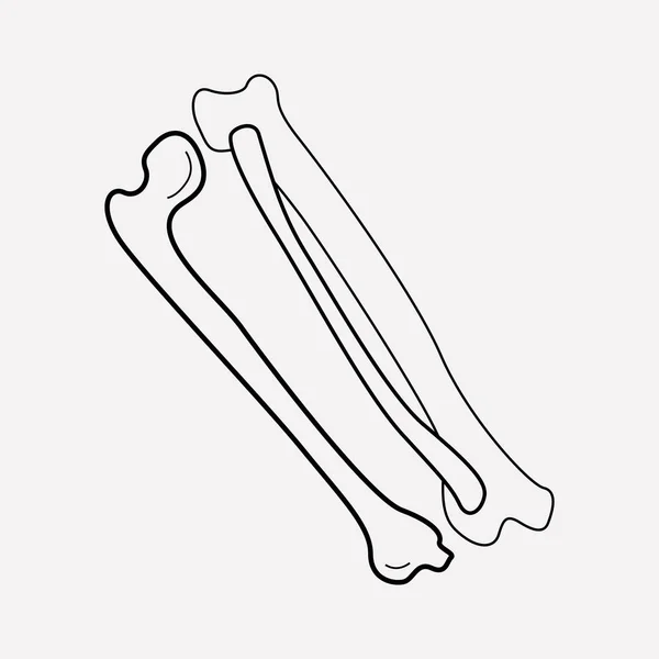 骨アイコン ライン要素。ウェブ モバイル アプリのロゴ デザインのきれいな背景に分離された骨アイコン ラインのベクトル イラスト. — ストックベクタ