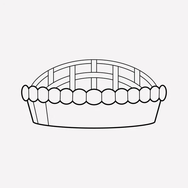 Elemento de linha de ícone de torta de maçã. Ilustração vetorial da linha de ícone de torta de maçã isolada no fundo limpo para o design do logotipo do aplicativo móvel da web . — Vetor de Stock