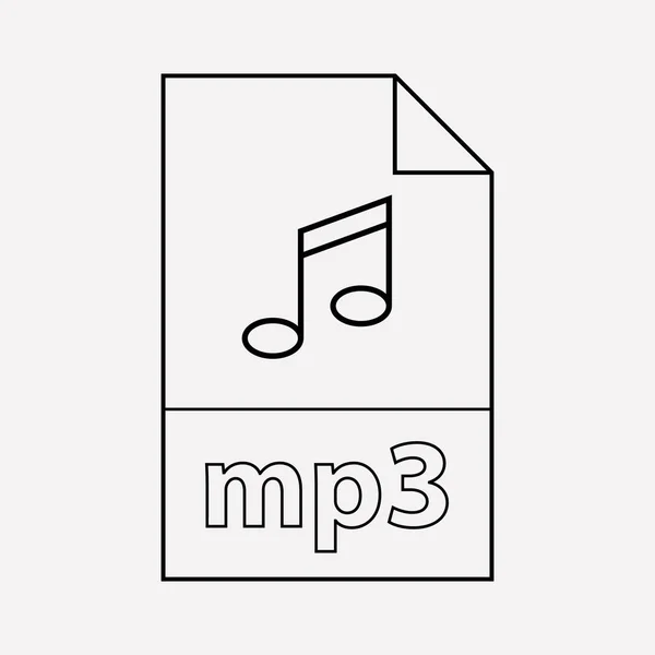 MP3 dosya simgesini line öğesi. Mp3 dosya simgesini satırı web mobil app logo tasarımı için temiz arka plan üzerinde izole vektör çizim. — Stok Vektör