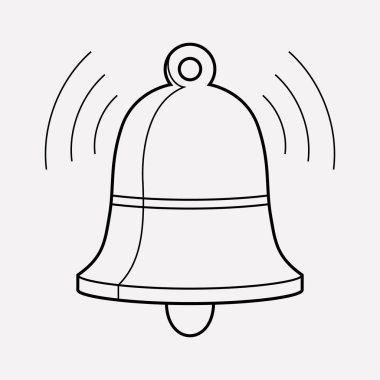 Bell simgesi line öğesi. Zil simgesini satır web mobil app logo tasarımı için temiz arka plan üzerinde izole vektör çizim.