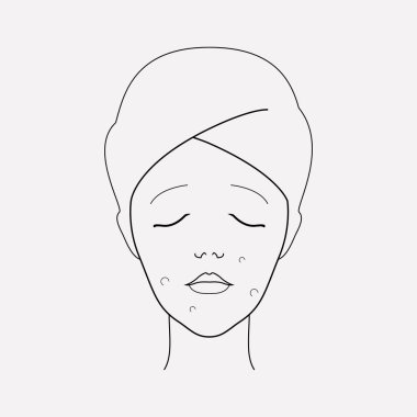 Akne simgesi line öğesi. Akne simgesi satır web mobil app logo tasarımı için temiz arka plan üzerinde izole vektör çizim.