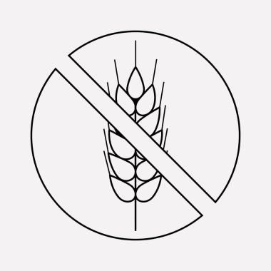 Gluten ücretsiz simge line öğesi. Web mobil app logo tasarımı için temiz arka plan üzerinde izole gluten ücretsiz simge çizgi vektör çizim.