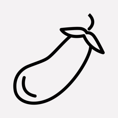 Patlıcan simgesi line öğesi. Web mobil app logo tasarımı için temiz arka plan üzerinde izole patlıcan simgesi çizgi vektör çizim.