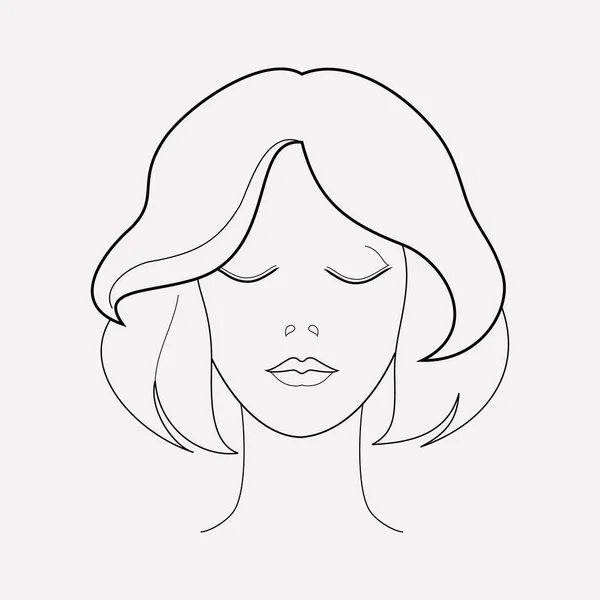 Élément de ligne d'icône de coiffure courte. Illustration vectorielle de la ligne d'icône de coiffure courte isolée sur un fond propre pour la conception du logo de votre application mobile Web . — Image vectorielle