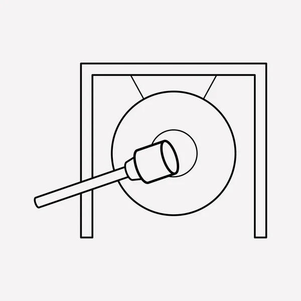 Gong ícone elemento de linha. Ilustração vetorial da linha de ícones de gongo isolada no fundo limpo para o design do logotipo do aplicativo móvel da web . —  Vetores de Stock