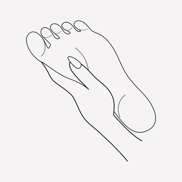 Elemento linea icona massaggio piedi. Illustrazione vettoriale della linea di icone per massaggi ai piedi isolata su sfondo pulito per il design del logo dell'app mobile web . — Vettoriale Stock