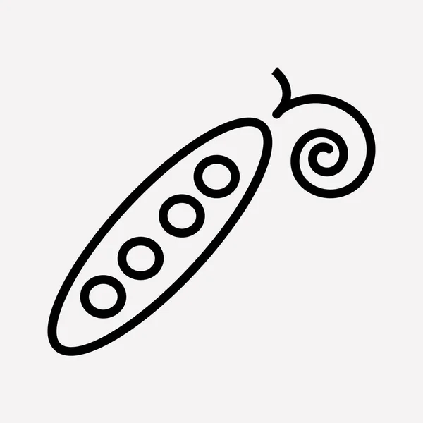 エンドウ豆ポッド アイコン ライン要素 ウェブ モバイル アプリのロゴ デザインのきれいな背景に分離されたエンドウ豆ポッド アイコン ラインのベクトル イラスト — ストックベクタ