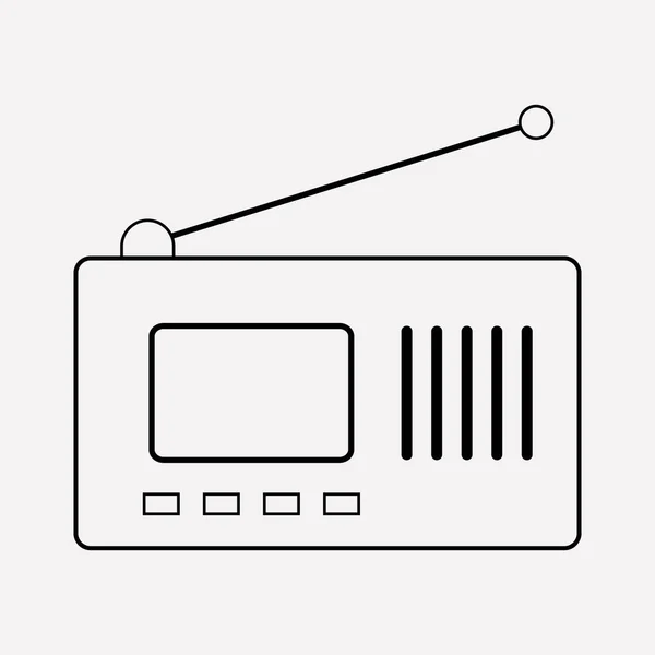 Elemento de linha de ícone de rádio. Ilustração vetorial da linha de ícone de rádio isolada no fundo limpo para o design do logotipo do aplicativo móvel da web . —  Vetores de Stock