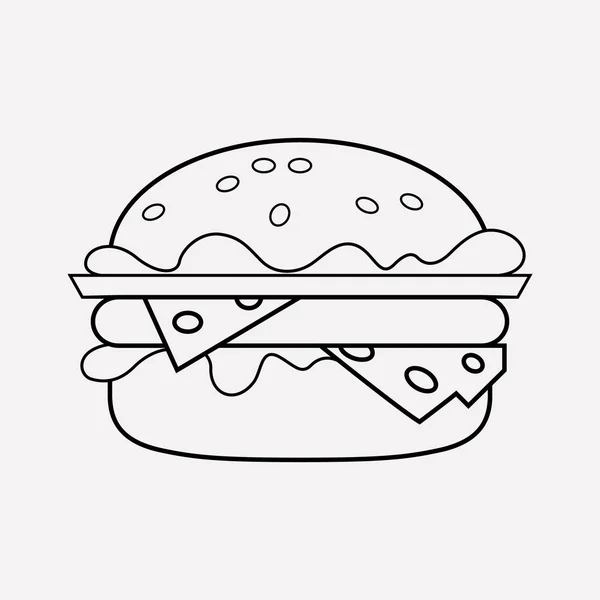 Burger ícone linha elemento. Ilustração vetorial da linha de ícone de hambúrguer isolada no fundo limpo para o design do logotipo do aplicativo móvel da web . — Vetor de Stock