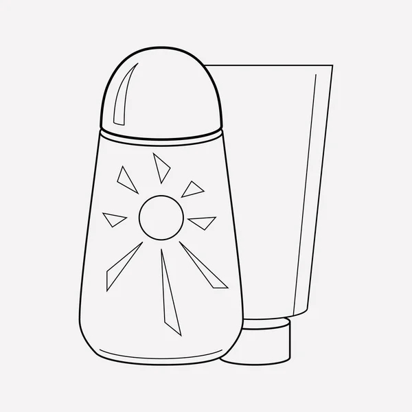 Elemento de línea de icono de protector solar. Ilustración vectorial de la línea de iconos de protector solar aislada en un fondo limpio para el diseño del logotipo de su aplicación móvil web . — Vector de stock