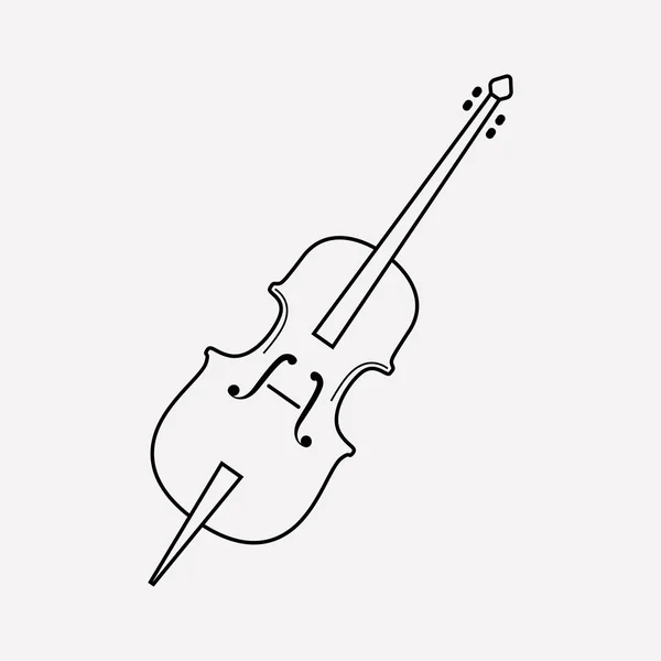 Cello-Symbolzeilenelement. Vektor-Illustration der Cello-Symbollinie isoliert auf sauberem Hintergrund für Ihr Web-Mobile-App-Logo-Design. — Stockvektor