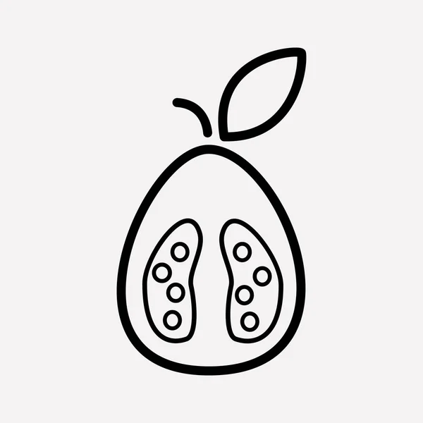Guaven-Icon-Line-Element. Vektor-Illustration der Guaven-Symbollinie isoliert auf sauberem Hintergrund für Ihr Web-App-Logo-Design. — Stockvektor