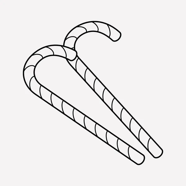 キャンディー杖アイコン ライン要素。ウェブ モバイル アプリのロゴ デザインのきれいな背景に分離されたキャンディー杖アイコン ラインのベクトル イラスト. — ストックベクタ